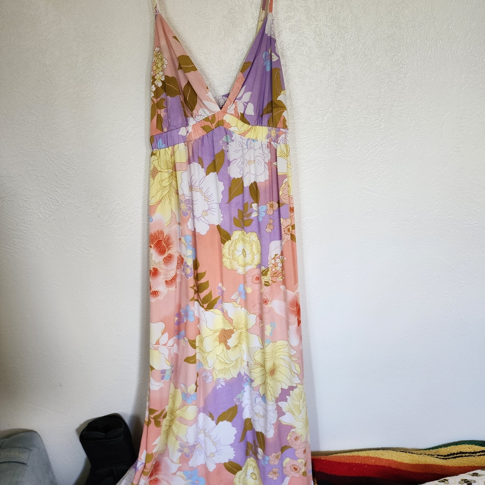 Floral Maxi Dress with V-Neck